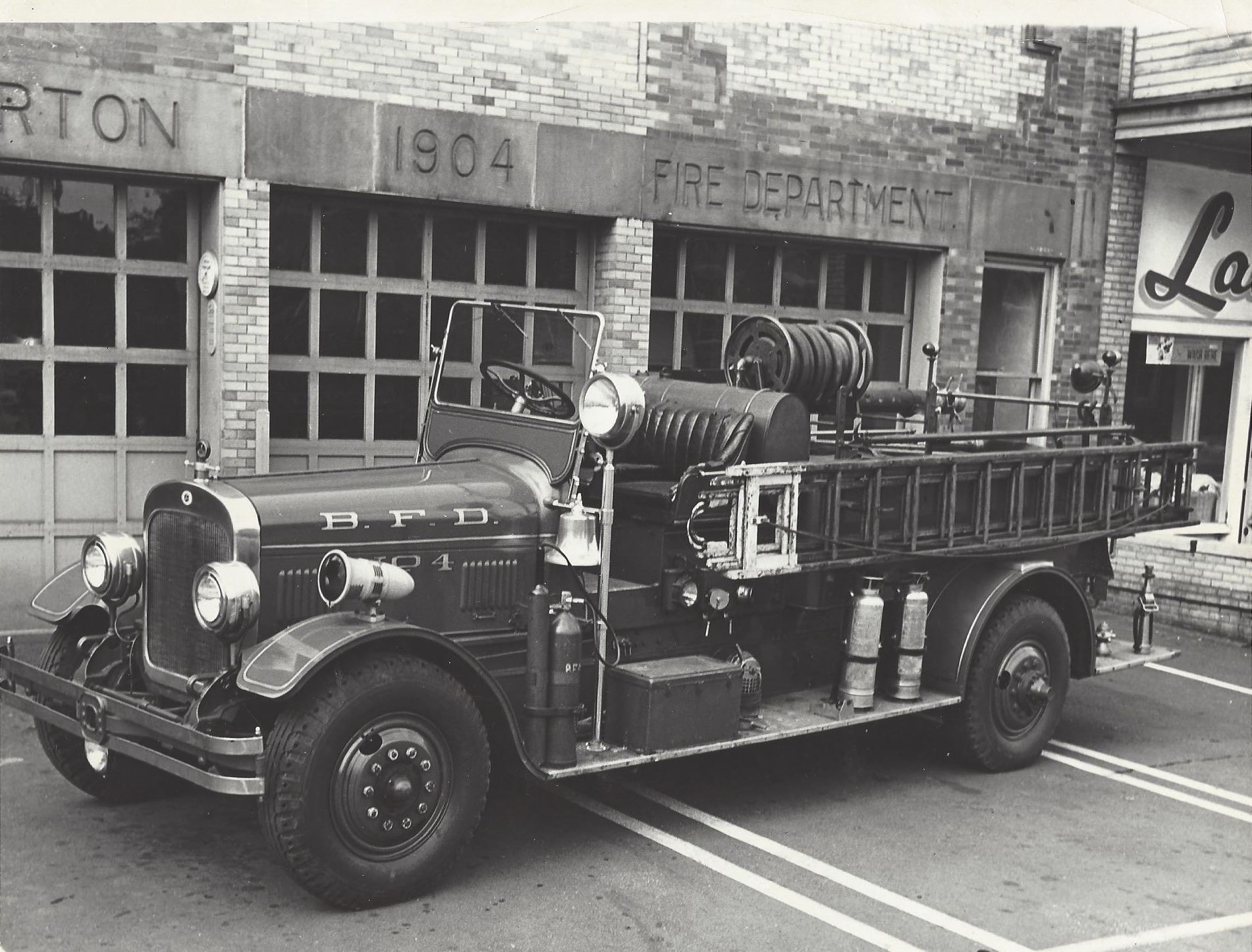 truck-old Overhead shot of industrial building with trucks lined up at loading docks